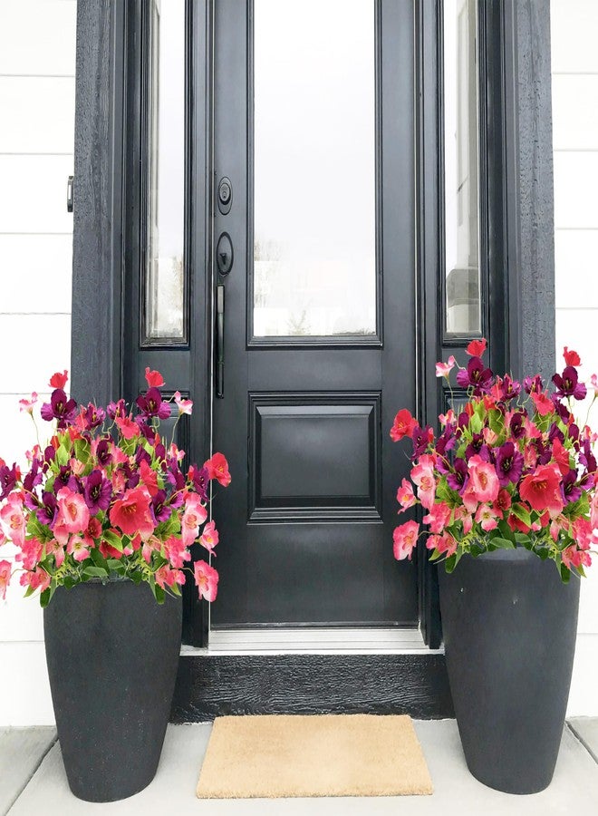 JOJAZE 3pcs Artificial Hibiscus Spring Summer Decor Realistic UV Resistant Silk Hibiscus Flowers Artificial Tropical Flowers for Outdoors for Outside Planter Front Door Porch Patio Table Vase Decor. - Image 5
