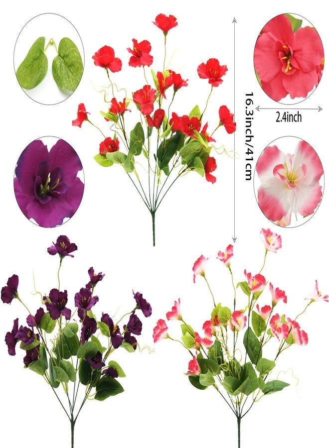 JOJAZE 3pcs Artificial Hibiscus Spring Summer Decor Realistic UV Resistant Silk Hibiscus Flowers Artificial Tropical Flowers for Outdoors for Outside Planter Front Door Porch Patio Table Vase Decor. - Image 2