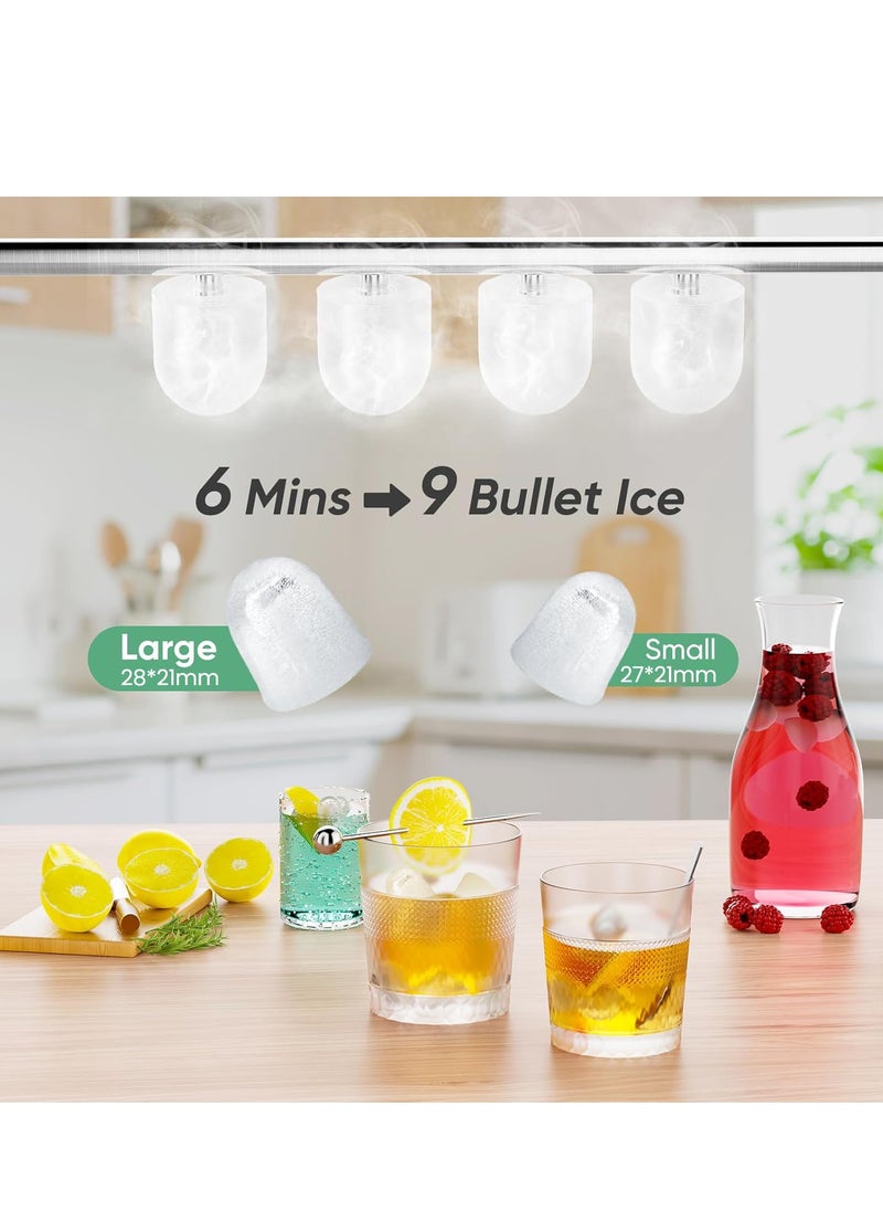 Eesyy Countertop Ice Maker with App Control, 12kg in 24Hrs, 9 Bullet Ice Cubes in 6 Mins, Self-Cleaning Ice Machine with Basket and Scoop, Ideal for Home, Kitchen, Office, Quiet Operation, Black  - Image 4