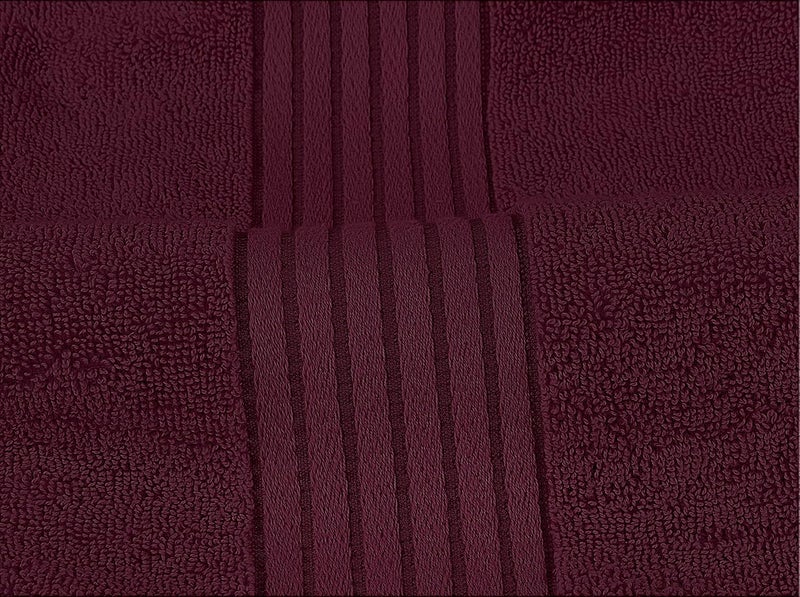 Utopia Towels Utopia 8 Piece Towel Set, 2 Bath, 2 Hand and 4 Towel Set, 100% Ring Spun Cotton, Highly Absorbent Towels for Bathroom, Sports, Hotel - Burgundy - Image 3