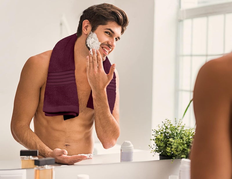 Utopia Towels Utopia 8 Piece Towel Set, 2 Bath, 2 Hand and 4 Towel Set, 100% Ring Spun Cotton, Highly Absorbent Towels for Bathroom, Sports, Hotel - Burgundy - Image 4