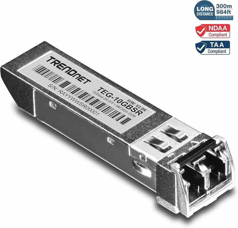Trend Net 10GBASE-SR SFP+ Multi Mode LC Module, TEG-10GBSR, Supports Distances up to 300m (984 feet), Hot Pluggable Fiber SFP+ Transceiver, 850nm Wavelength, Lifetime Protection, Silver - Image 4