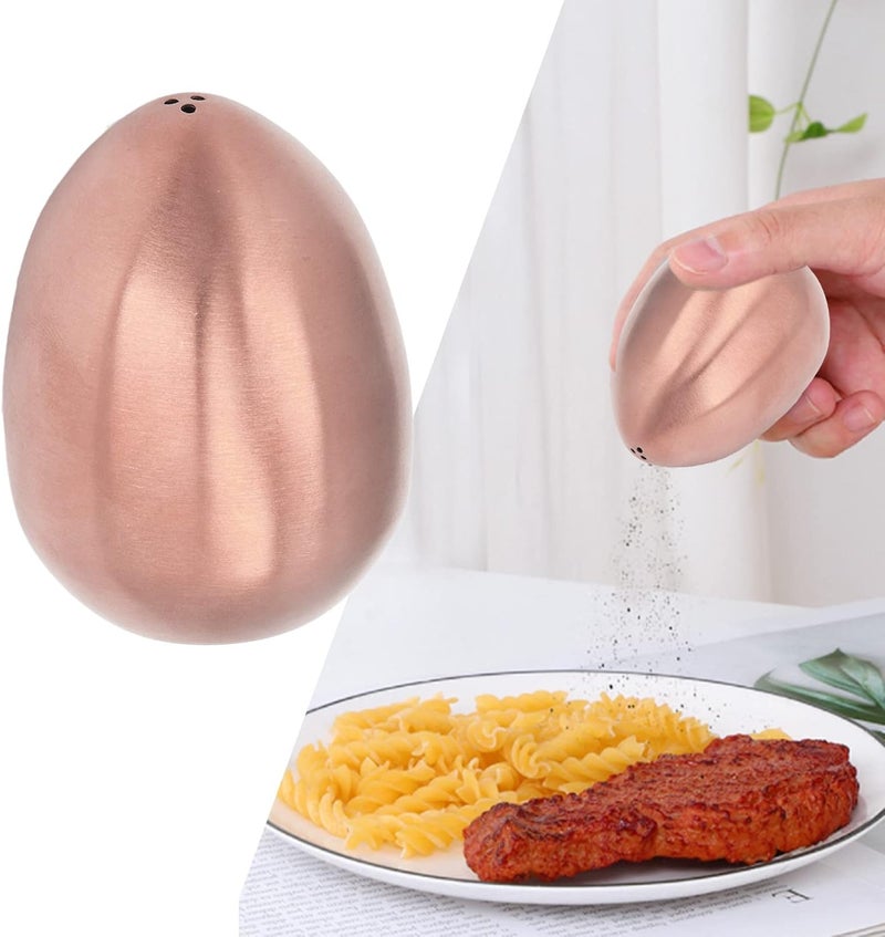 HURRISE Powdered Sugar Shaker, Stainless Steel, Cocoa Shaker, Sugar Bowls & Shakers, Shaker for Chocolate, Icing Sugar, Sugar, Salt, Cocoa Flour, Coffee, Egg shaped Design (Rose Gold) - Image 2