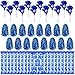 Hungdao 60 Pcs Noise Makers Homecoming Football Favors Include 24 Thunder Sticks Cheer Sticks 12 Hand Clapper 24 Cheerleading Pom Poms for Sporting Events Pep Rally SuppliesBlue - Image 2