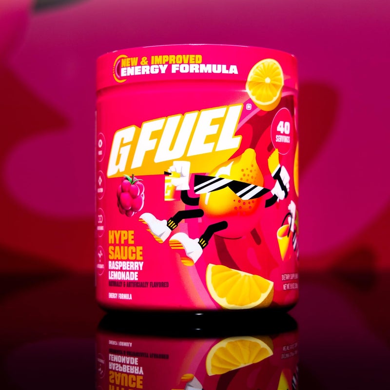 G Fuel Hype Sauce 2.0 Energy Drink Powder, Pre Workout Caffeine Mix for Gaming, Sugar Free Focus Amino, Vitamin + Antioxidants, 8.7oz (Raspberry Lemonade, 40 Servings) - Image 4