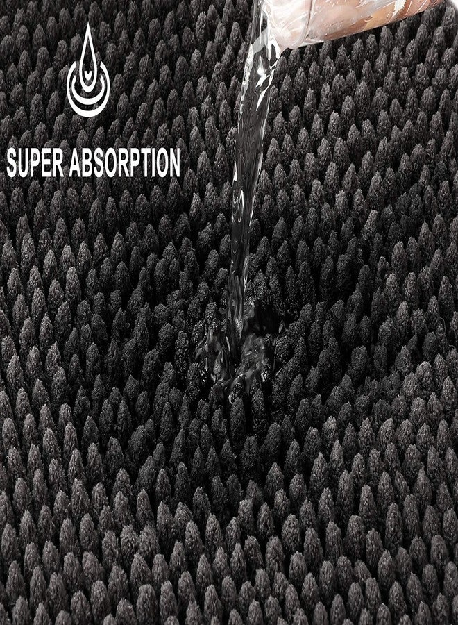 fluffy Bath Mat Made of Chenille with Non-Slip Bottom (20 x 20 inch, Anthracite) - Image 5