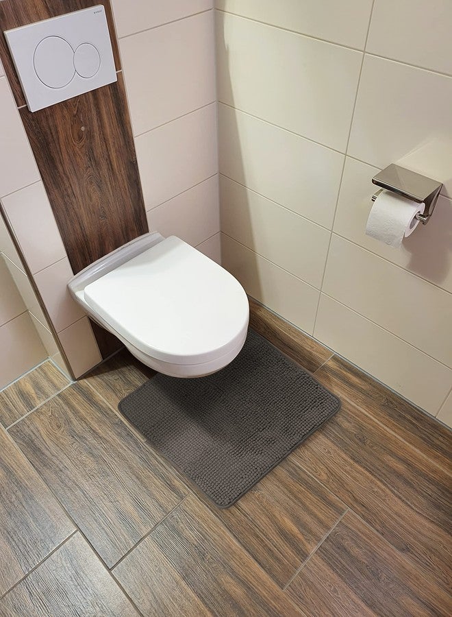 fluffy Bath Mat Made of Chenille with Non-Slip Bottom (20 x 20 inch, Anthracite) - Image 3