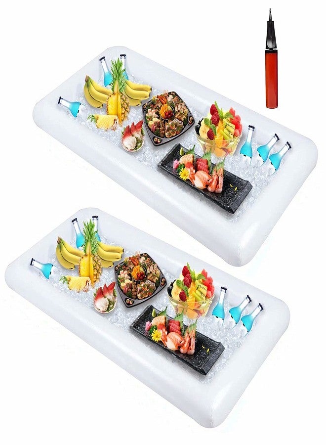 Moon Boat 2 Pack Inflatable Serving Bar Buffet Cooler - Ice Tray for Food & Drinks, Portable for Parties, BBQ, Picnic, Pool Keep Cold All Day Reusable & Leak-Proof Summer Essentials - Image 1