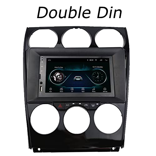 DKMUS Double Din Radio Dash Installation Trim Kit for Mazda 6 Atenza 2002-2007 with Wiring Harness and Steering Wheel Control Interface - Image 2