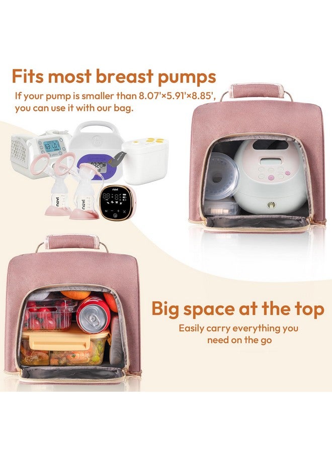 نسفي حقيبة ظهر مضخة الثدي NCVI متوافقة مع Spectra S1 وS2 وMedela، مبرد حليب الثدي المنفصل ذو الطبقتين، حقيبة مضخة متعددة الوظائف للأمهات المرضعات العاملات، لون وردي - Image 4