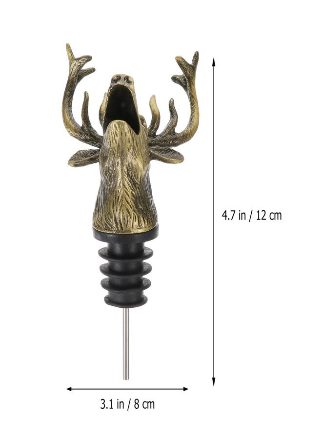 STOBAZA Deer Head Wine Pourer Aerator, Stag Liquor Bottle Spouts for Alcohol, Hunting Presents for Men Dad Husband, Funny Stocking Stuffers, Zinc Alloy Elk Animal Stopper for Bar - Image 3