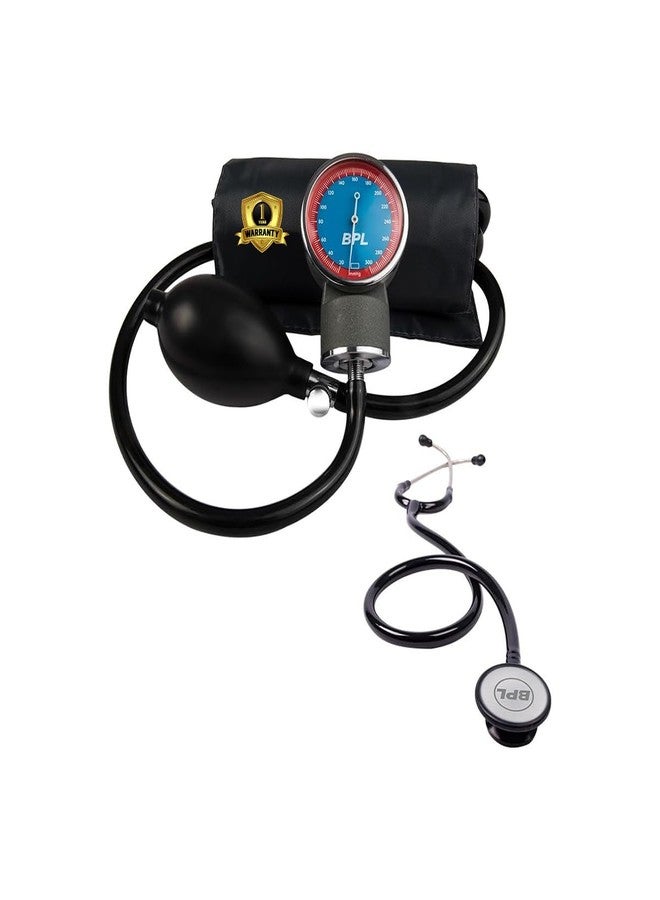BPL Medical Technologies Manual Large Dial Aneroid Sphygmomanometer Blood Pressure Monitor with ST-01 DIA Cast Stethoscope - Image 1
