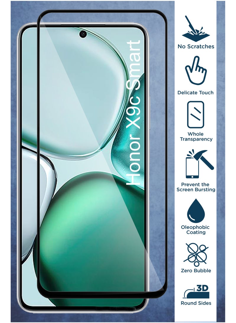 Generic - Honor X9c Smart - Tempered Glass Screen Protector - Delicate Touch , Higher Transparency , Easy to Install ,Anti-scratch and Bubble-free Screen Protector - Black - Image 1