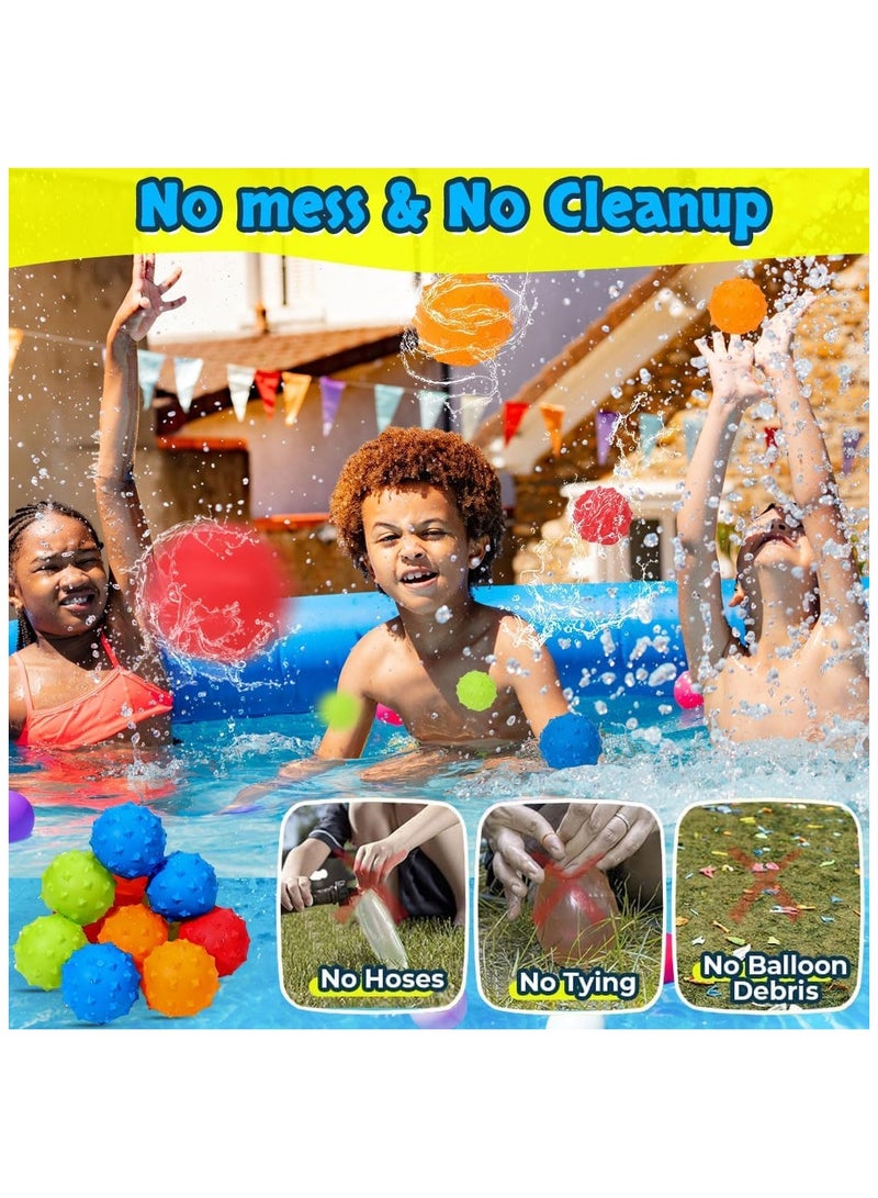 سوفام 12PCS بالونات مائية قابلة لإعادة الاستخدام، سيليكون بالونات مائية قابلة لإعادة الملء ذاتية الختم سريع التعبئة، لعب ماء متعة صيفية للأنشطة في الهواء الطلق، حفلة صيفية، حديقة مائية، لعبة عائلية للأطفال بالغين - Image 5