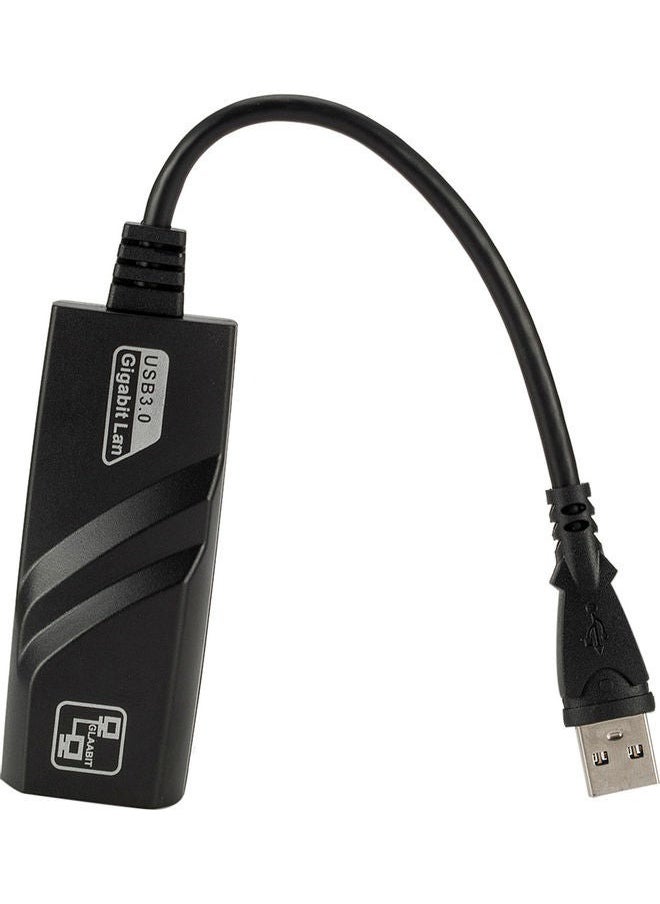 استمتع بحياتي محول شبكة سلكي USB 3.0 إلى جيجابت إيثرنت RJ45 أسود  - Image 1