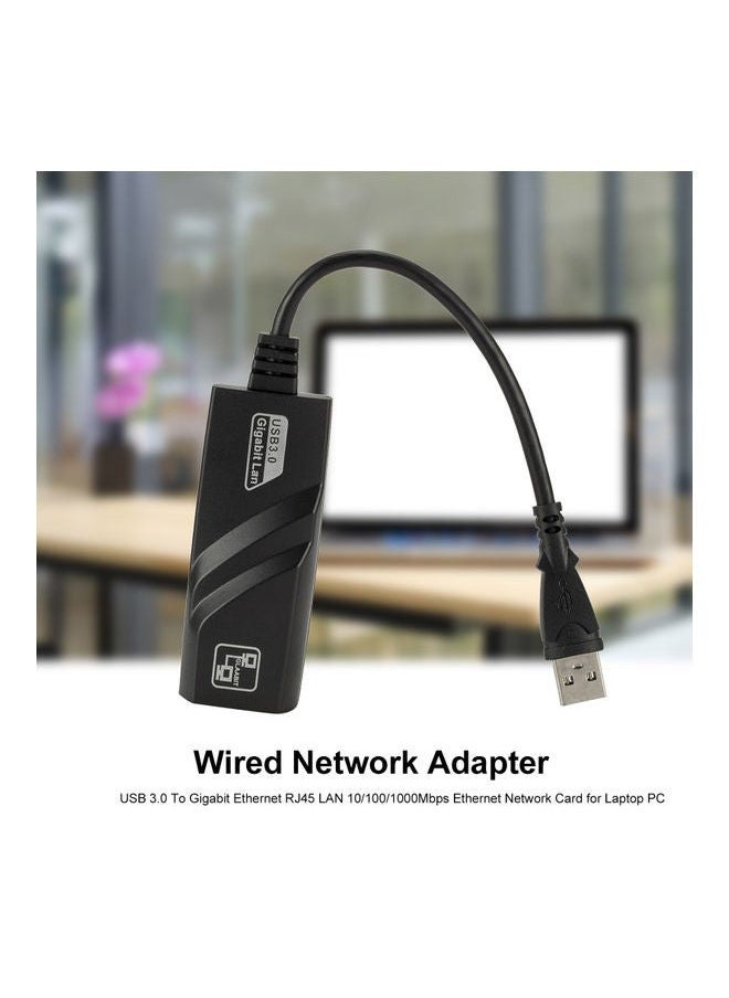 استمتع بحياتي محول شبكة سلكي USB 3.0 إلى جيجابت إيثرنت RJ45 أسود  - Image 3