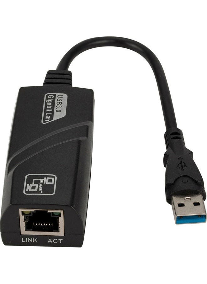استمتع بحياتي محول شبكة سلكي USB 3.0 إلى جيجابت إيثرنت RJ45 أسود  - Image 2