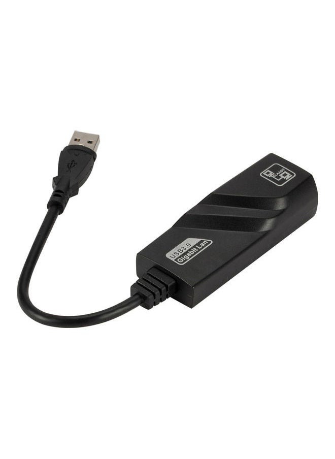 استمتع بحياتي - محول شبكة سلكي USB 3.0 إلى جيجابت إيثرنت RJ45 أسود - Image 1
