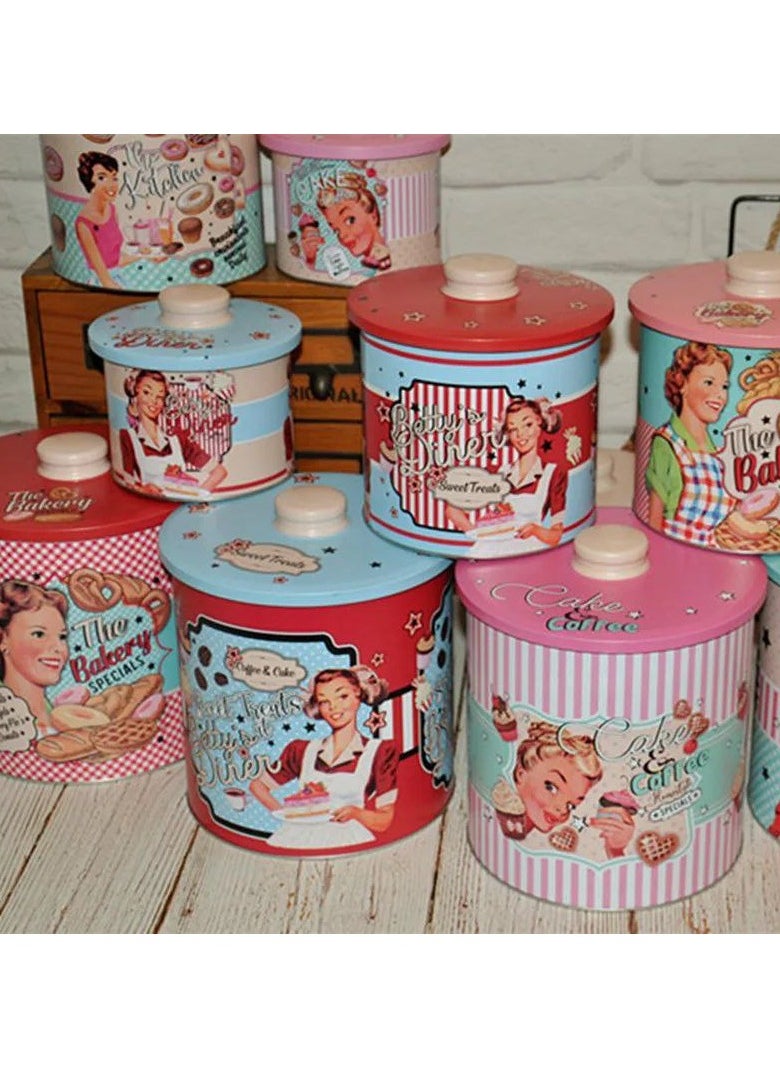 Generic Round Candy and Biscuit Packaging and Saving Tinplate Metal Box Set 3 Pieces  - Image 2