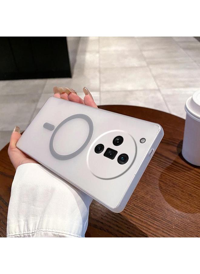 اس-توب جراب لهاتف OPPO Find X7 Ultra Fine Hole Ice Fog MagSafe PC Phone - Image 1