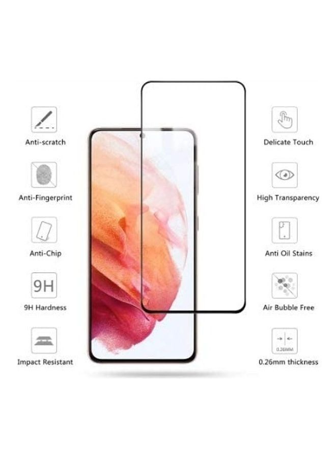 واقي شاشة من الزجاج المقوى لهاتف سامسونج جالاكسي إس 21 ألترا 5G أسود / شفاف - Image 2