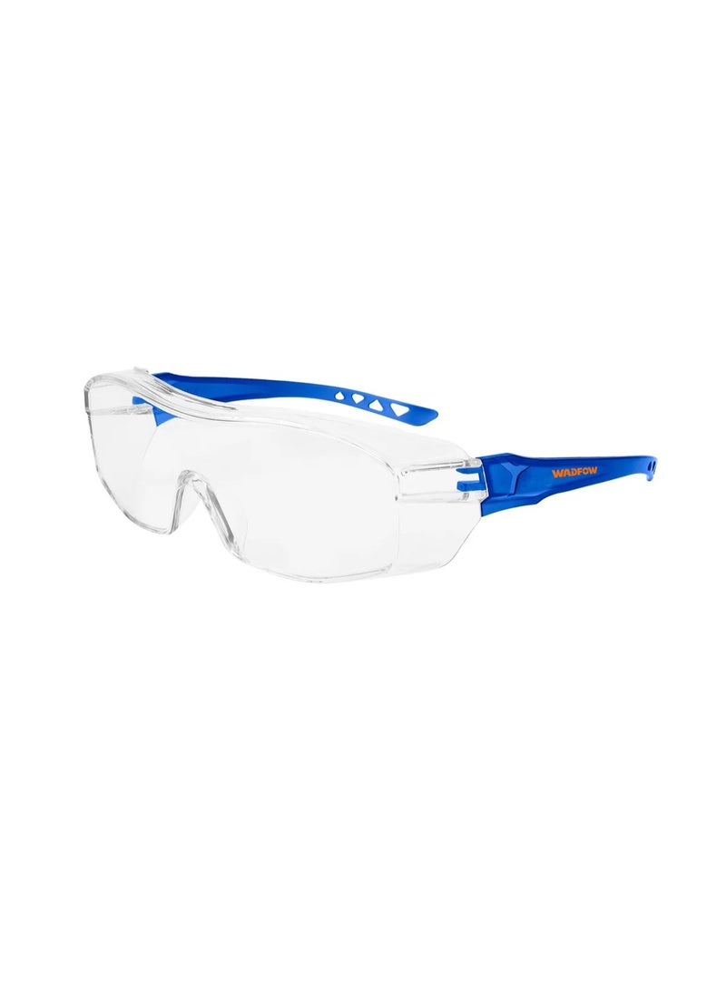WADFOW Safety Goggles WSG1803 – Clear Polycarbonate Fit Over Glasses Protective Eyewear with Full-View Impact Resistant Shield for Construction, Lab, Woodworking & DIY - Image 1