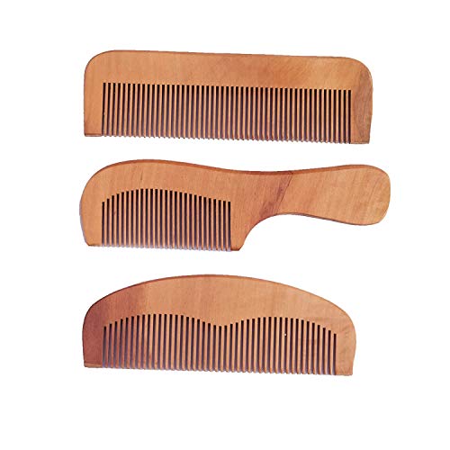 CRAFTCASTLE Handmade Neem Wood Broad Tooth Anti-Dandruff Comb For Men and Women (Set Of 5) - Image 4