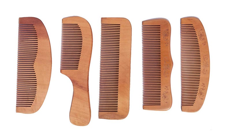 CRAFTCASTLE Handmade Neem Wood Broad Tooth Anti-Dandruff Comb For Men and Women (Set Of 5) - Image 5