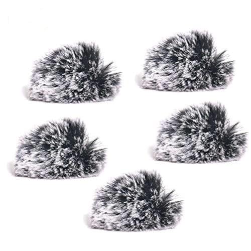 Ruittos 5 Packs Lavalier Microphone Wind Screen Furry Muffs Diameter 1cm Fits Most Lapel Clip Lav. Mini Lapel Microphone Dead Cat Windscreens (5 deadcats) - Image 1