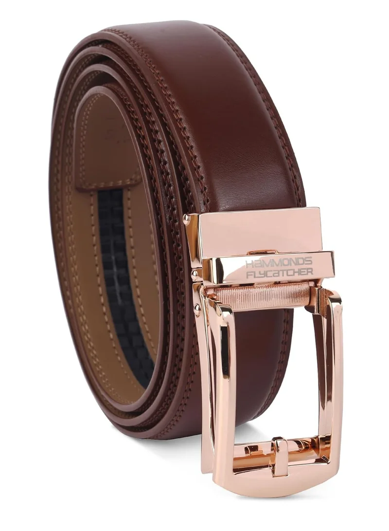  هاموندز فلاي كاتشر حزام من الجلد الطبيعي للرجال - مثالي للملابس الرسمية والعادية - حزام خصر قابل للتعديل حتى 46 بوصة - حزام أوتوماتيكي للملابس الرسمية والعادية | FS5F