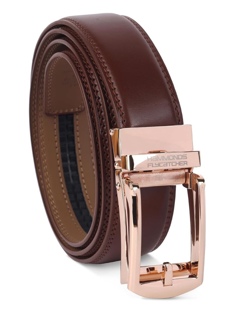 HAMMONDS FLYCATCHER Genuine Leather Belt for Men - Perfect for Formal and Casual Wear - Adjustable Waistband up to 46 Inches - Autolock Belt for Formal and Casual Wear | FS5F  - Image 1