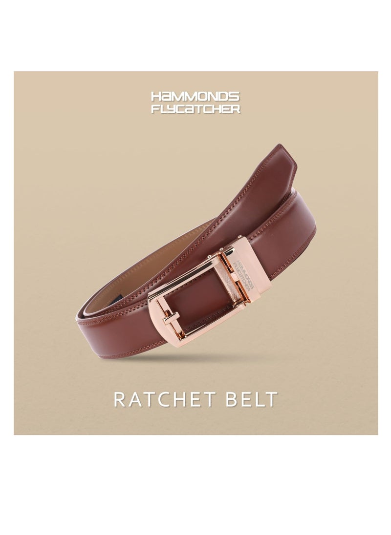 HAMMONDS FLYCATCHER Genuine Leather Belt for Men - Perfect for Formal and Casual Wear - Adjustable Waistband up to 46 Inches - Autolock Belt for Formal and Casual Wear | FS5F  - Image 2