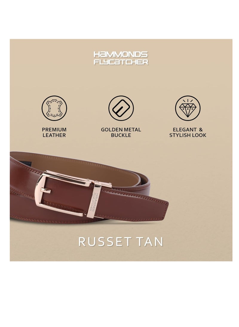 HAMMONDS FLYCATCHER Genuine Leather Belt for Men - Perfect for Formal and Casual Wear - Adjustable Waistband up to 46 Inches - Autolock Belt for Formal and Casual Wear | FS5F  - Image 4