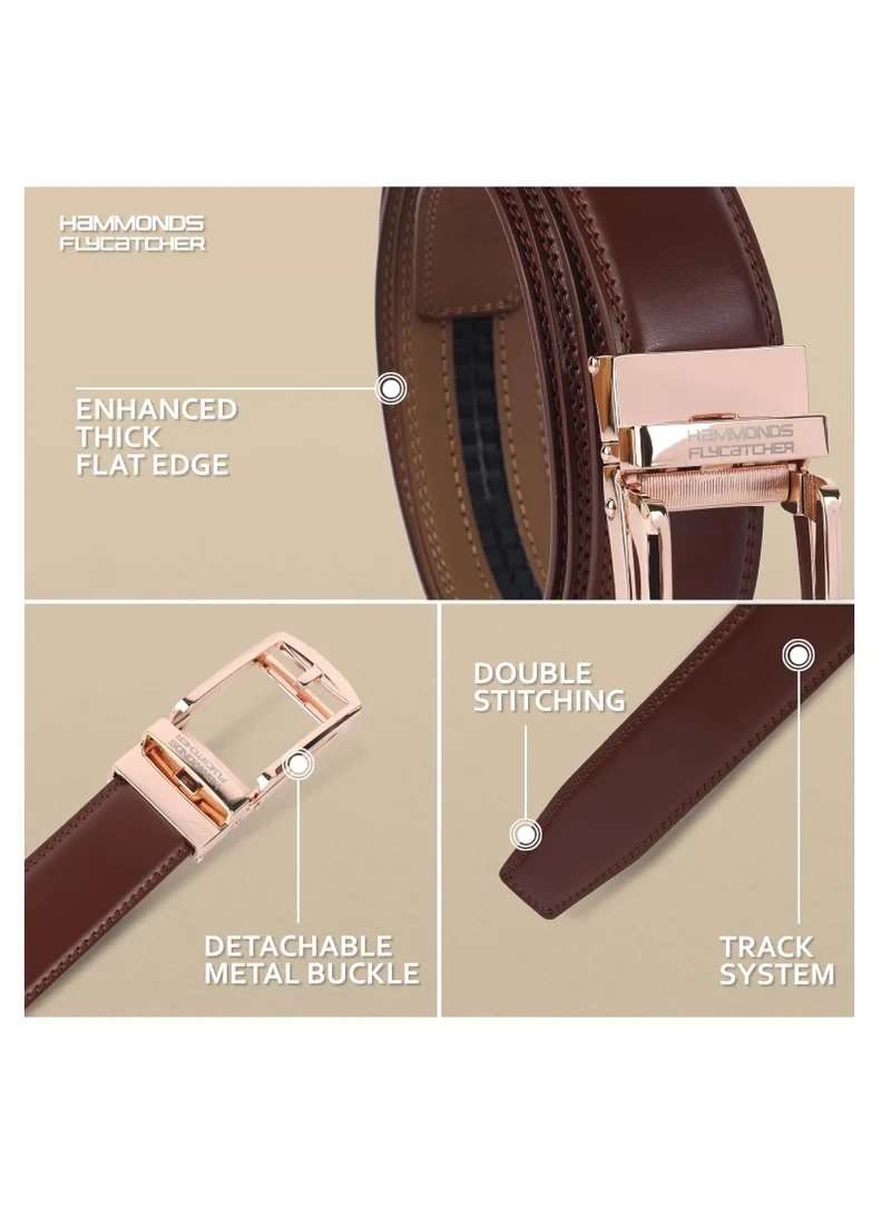 Hammonds Flycatcher  Genuine Leather Belt for Men - Perfect for Formal and Casual Wear - Adjustable Waistband up to 46 Inches - Autolock Belt for Formal and Casual Wear | FS5F  | Best Price UAE