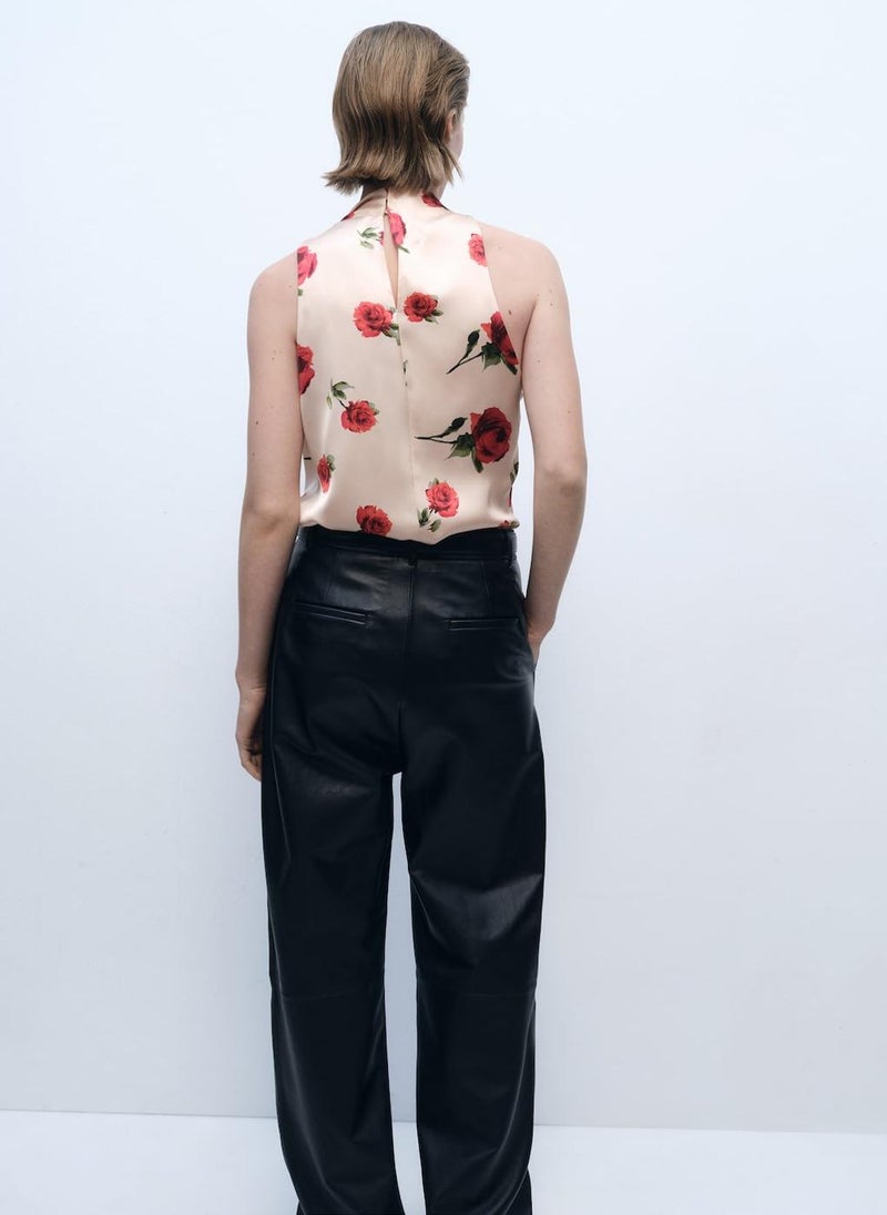 MANGO - Floral Satin Blouse - Image 1