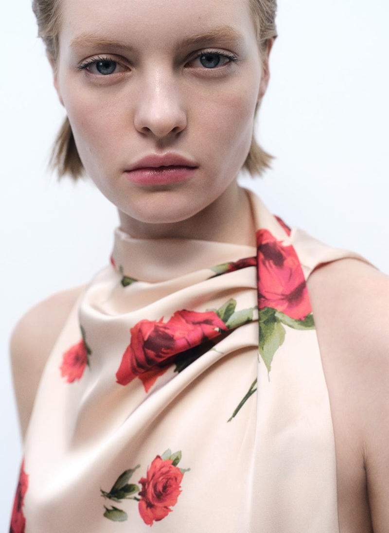 MANGO - Floral Satin Blouse - Image 1