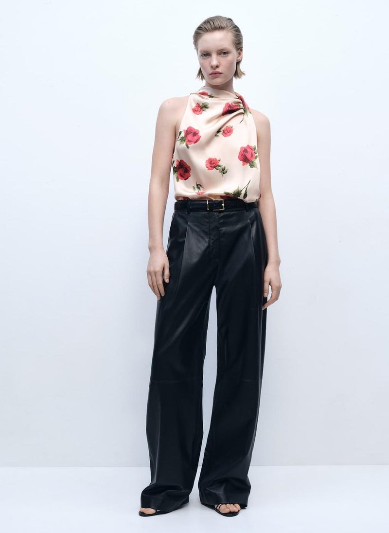MANGO - Floral Satin Blouse - Image 1