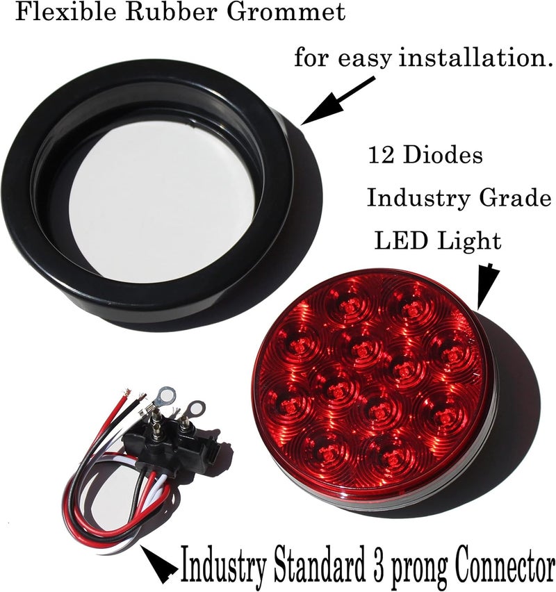 Autosmart 4" Round LED Stop Turn Tail Light - Image 3