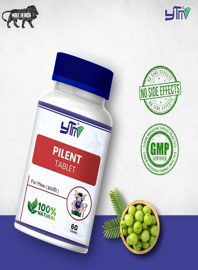 YTM Pilent Ayurvedic Piles Relief Tablets - 60 Count | Natural Hemorrhoid Support with Amla & Shatavari | Promotes Digestive Health - Image 2