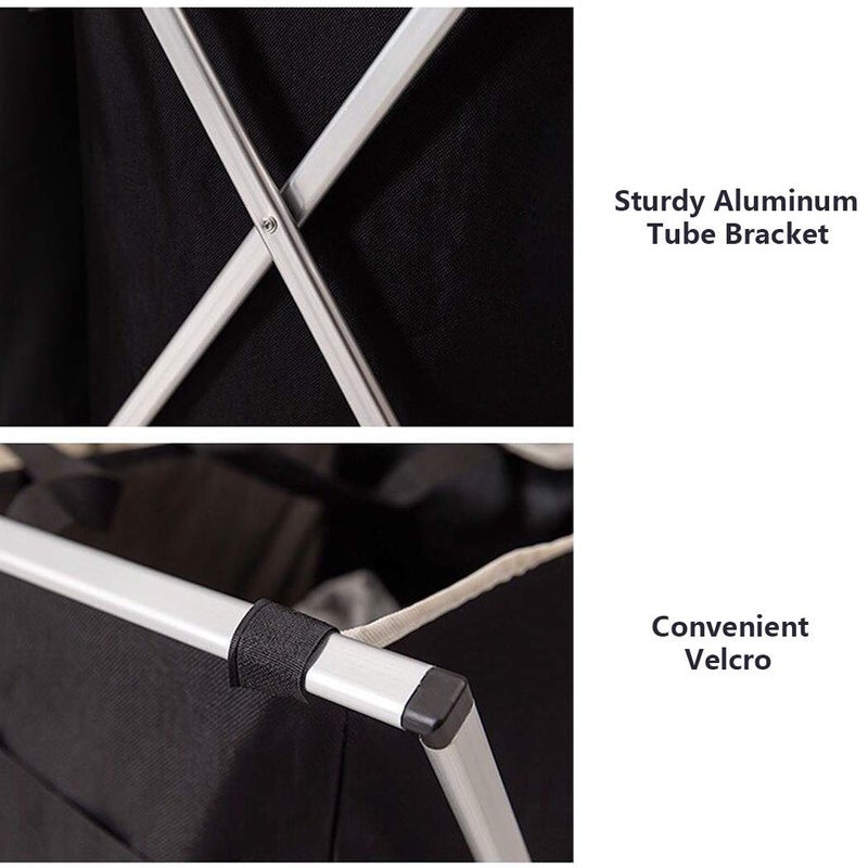 VBM 125L Laundry Basket Clothes Hamper Organizer Sorter Storage Foldable 2 Sections Dark Light Hampers with Aluminum Frame 24x 15x 23 inches Washing Dirty Cloth Bag for Bathroom Bedroom Garage - Image 5