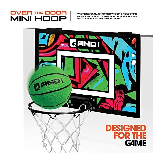 AND1 Mini Basketball Hoop PreAssembled with Flex Rim 18 inches x 12 inches Includes One Deflated 5 Inch Hoop for Kids - Image 3