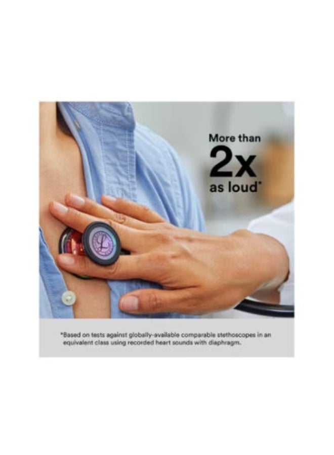 3M Littmann 3M™ Littmann® Cardiology IV™ Diagnostic Stethoscope with free laser engraving (Black - Rainbow 6165) - Image 4