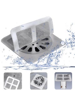 BUPY 20 Pcs Shower Drain Cover Hair Catcher/Shower Drain Mesh Sticker/Laundry,Bathroom, Kitchen, Sink, Drain, Adhesive Window Screen Repair Tape Kit  - Image 1