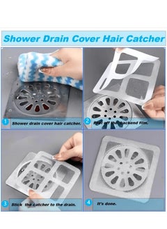 BUPY 20 Pcs Shower Drain Cover Hair Catcher/Shower Drain Mesh Sticker/Laundry,Bathroom, Kitchen, Sink, Drain, Adhesive Window Screen Repair Tape Kit  - Image 4