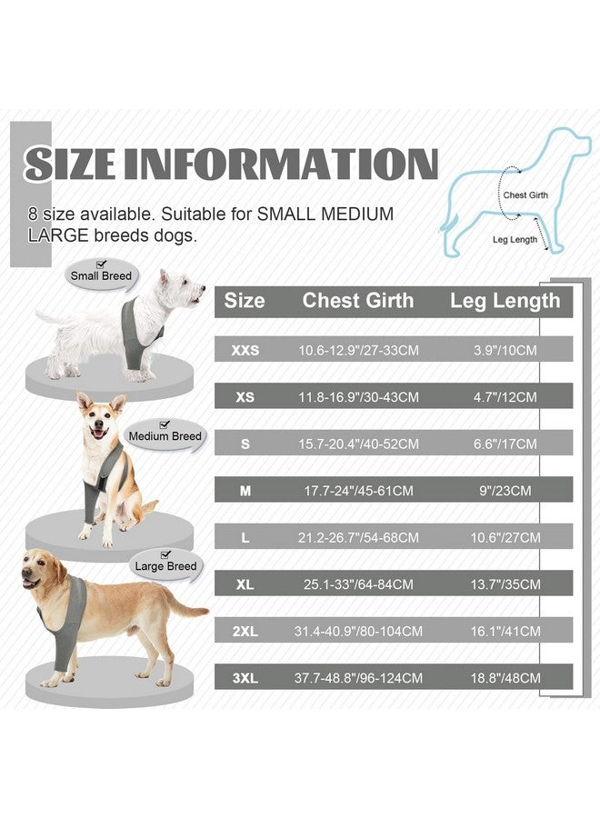 ROZKITCH Dog Surgery Recovery Sleeve Front Right Left Leg, Pet Prevent Licking Wound Elbow Brace Protector, Dog Recovery Suit Cone Collar Alternative for Sprain ACL CCL Arthritis Joint Care Grey 2XL - Image 5