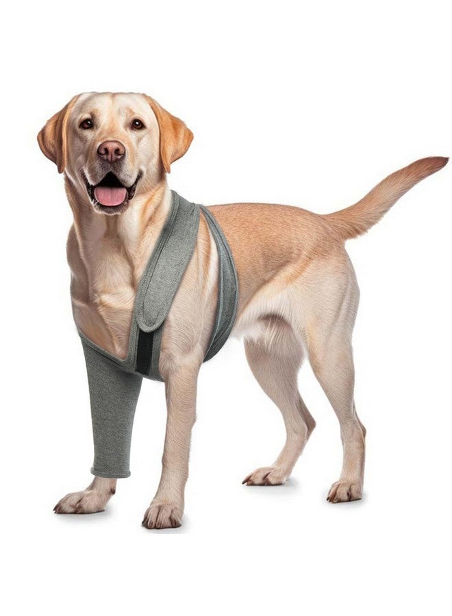 ROZKITCH Dog Surgery Recovery Sleeve Front Right Left Leg, Pet Prevent Licking Wound Elbow Brace Protector, Dog Recovery Suit Cone Collar Alternative for Sprain ACL CCL Arthritis Joint Care Grey 2XL - Image 1