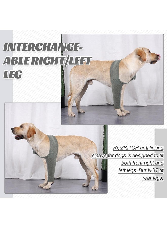 ROZKITCH Dog Surgery Recovery Sleeve Front Right Left Leg, Pet Prevent Licking Wound Elbow Brace Protector, Dog Recovery Suit Cone Collar Alternative for Sprain ACL CCL Arthritis Joint Care Grey 2XL - Image 4