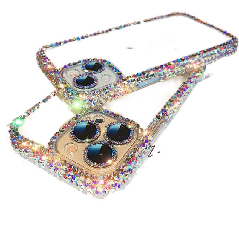 BB Silicone Protective Case for iPhone 14 / 14 Plus / 14 Pro / 14 Pro Max with Drop Protection and Crystal Rhinestone plus Shockproof plus Lens Protector in Clear - Image 5