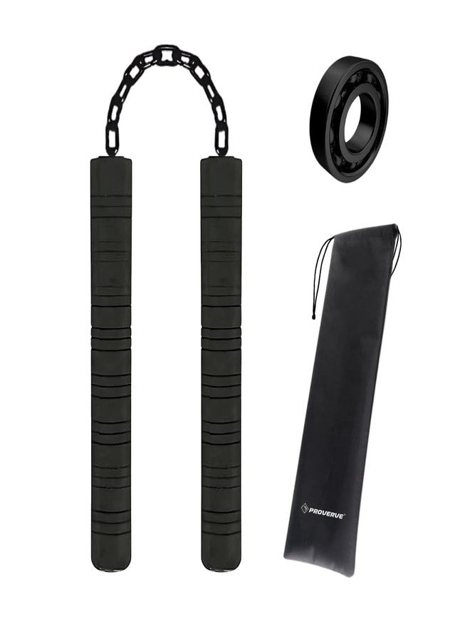 PROVERVE Nunchaku for Kids and Adults, Matt Black, Martial Arts, Kung Fu Training Nunchakus, Karate Training Nunchucks (Pack of 1) (Foam Nunchaku) - Image 1
