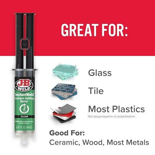JB WELD ج-ب ويلد إنستانت ويلد 2 عبوة - شفاف، لاصق إبوكسي يجف في 2 دقيقة، خلاط ثابت لتطبيق بدون فوضى - 14 مل - Image 5